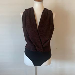 [Haute Monde] Metallic Red Bodysuit - Size Medium